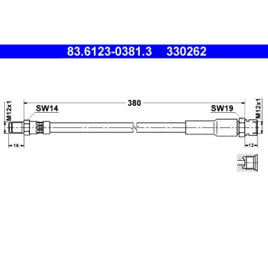 ATE | Bremsschlauch | 83.6123-0381.3