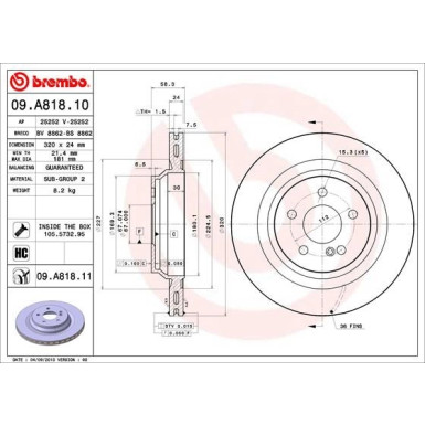 Brembo | Bremsscheibe | 09.A818.11