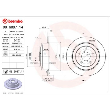 Brembo | Bremsscheibe | 08.6897.11