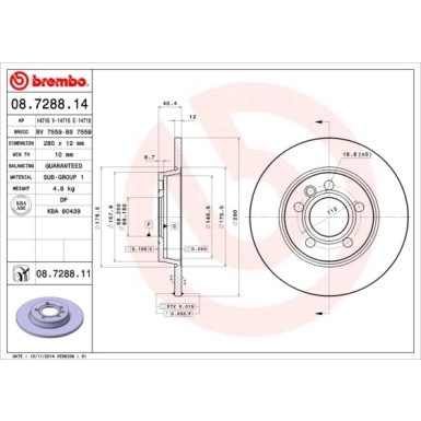 Brembo | Bremsscheibe | 08.7288.11