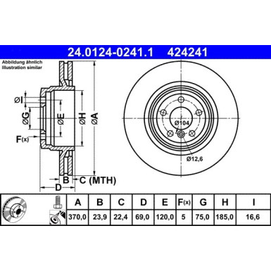 ATE | Bremsscheibe | 24.0124-0241.1