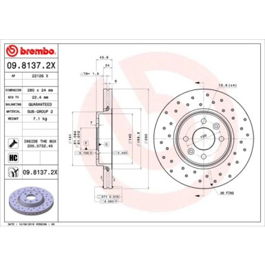 Brembo | Bremsscheibe | 09.8137.2X