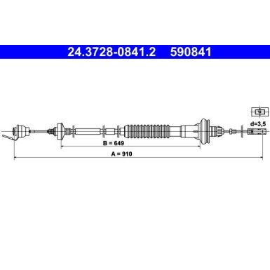 ATE | Seilzug, Kupplungsbetätigung | 24.3728-0841.2