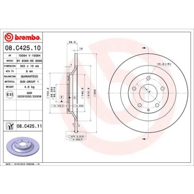 Brembo | Bremsscheibe | 08.C425.11