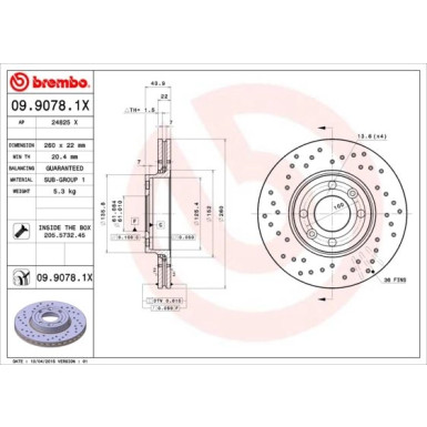 Brembo | Bremsscheibe | 09.9078.1X