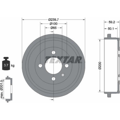 Textar | Bremstrommel | 94022800