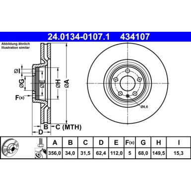 ATE | Bremsscheibe | 24.0134-0107.1