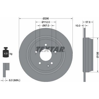 Textar | Bremsscheibe | 93123503