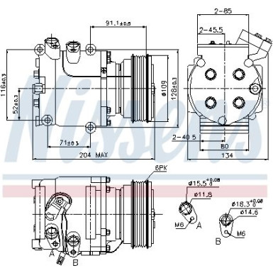 Nissens | Kompressor, Klimaanlage | 89233