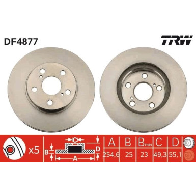 TRW | Bremsscheibe | DF4877