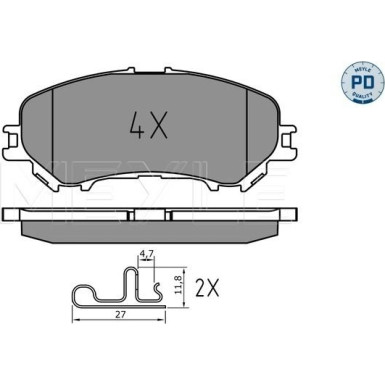 Meyle | Bremsbelagsatz, Scheibenbremse | 025 220 6518/PD