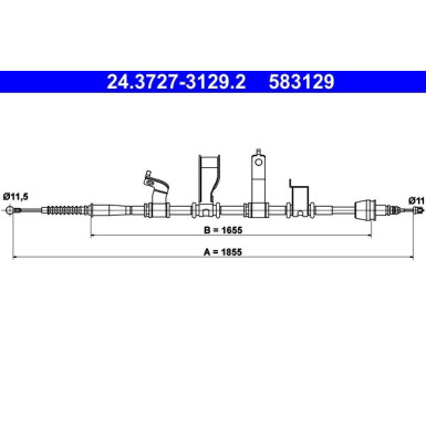 ATE | Seilzug, Feststellbremse | 24.3727-3129.2