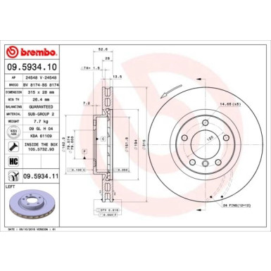 Brembo | Bremsscheibe | 09.5934.11