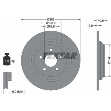 Textar | Bremsscheibe | 92292403