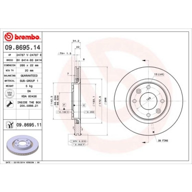 Brembo | Bremsscheibe | 09.8695.11