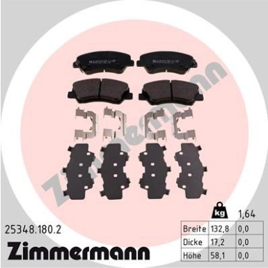 Zimmermann | Bremsbelagsatz, Scheibenbremse | 25348.180.2