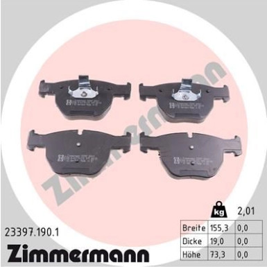 Zimmermann | Bremsbelagsatz, Scheibenbremse | 23397.190.1