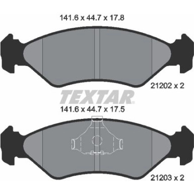 Textar | Bremsbelagsatz, Scheibenbremse | 2120203