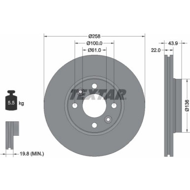 Textar | Bremsscheibe | 92241503