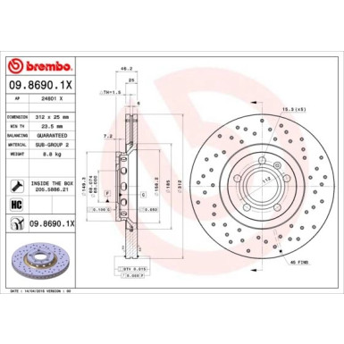 Brembo | Bremsscheibe | 09.8690.1X