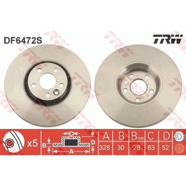 TRW | Bremsscheibe | DF6472S