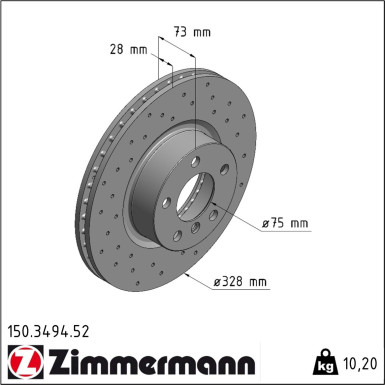 Zimmermann | Bremsscheibe | 150.3494.52