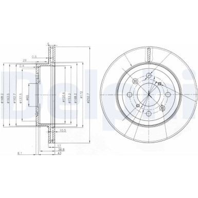 Delphi | Bremsscheibe | BG3884