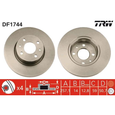 TRW | Bremsscheibe | DF1744