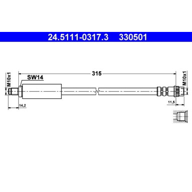 ATE | Bremsschlauch | 24.5111-0317.3