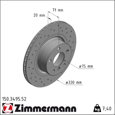 Zimmermann | Bremsscheibe | 150.3495.52