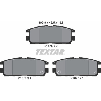 Textar | Bremsbelagsatz, Scheibenbremse | 2187501