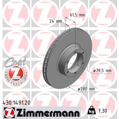 Zimmermann | Bremsscheibe | 430.1491.20