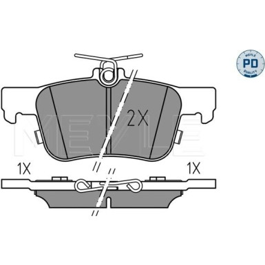 Meyle | Bremsbelagsatz, Scheibenbremse | 025 222 3116/PD