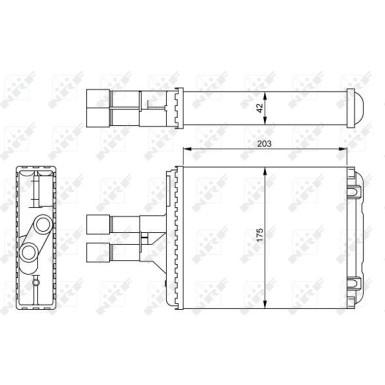 NRF | Wärmetauscher, Innenraumheizung | 54242