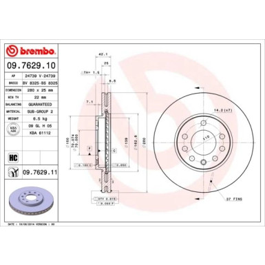 Brembo | Bremsscheibe | 09.7629.11