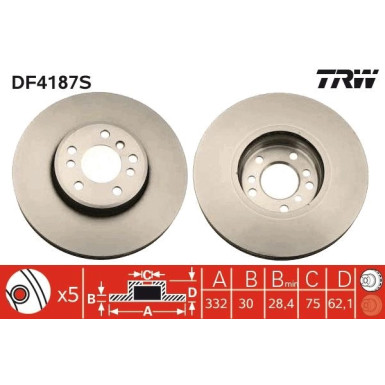 TRW | Bremsscheibe | DF4187S