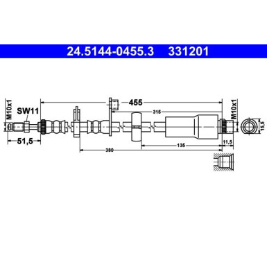 ATE | Bremsschlauch | 24.5144-0455.3