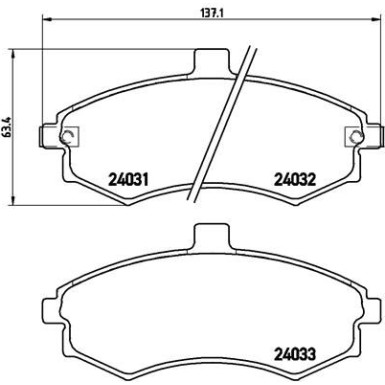 Brembo | Bremsbelagsatz, Scheibenbremse | P 30 020