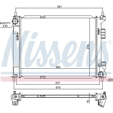 Nissens | Kühler, Motorkühlung | 67605