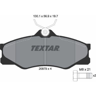 Textar | Bremsbelagsatz, Scheibenbremse | 2097904