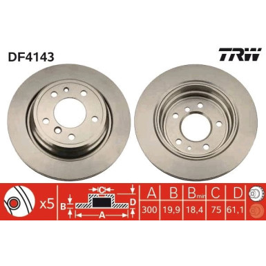 TRW | Bremsscheibe | DF4143