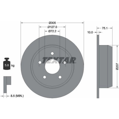 Textar | Bremsscheibe | 92113700