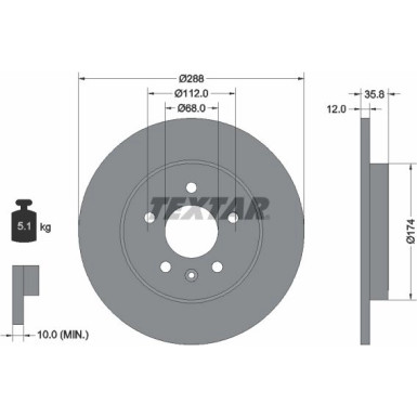 Textar | Bremsscheibe | 92137003