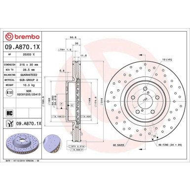 Brembo | Bremsscheibe | 09.A870.1X Brembo | Bremsscheibe | 09.A870.1X