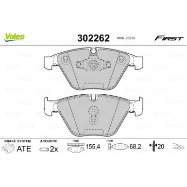 Valeo | Bremsbelagsatz, Scheibenbremse | 302262