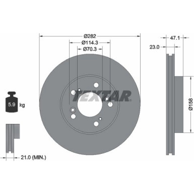 Textar | Bremsscheibe | 92101000