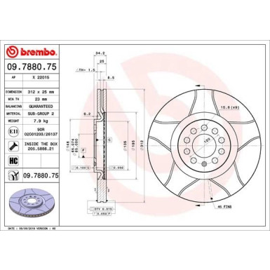 Brembo | Bremsscheibe | 09.7880.75