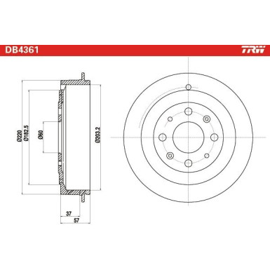 TRW | Bremstrommel | DB4361