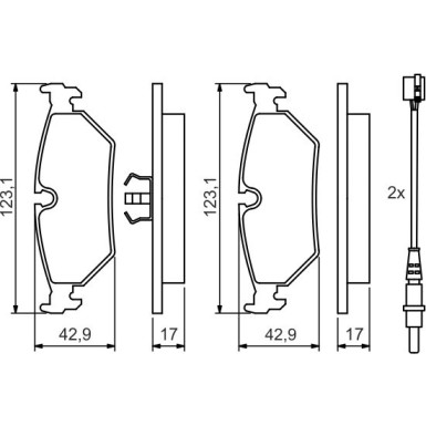 BOSCH | Bremsbelagsatz, Scheibenbremse | 0 986 424 027