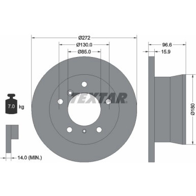 Textar | Bremsscheibe | 92137603